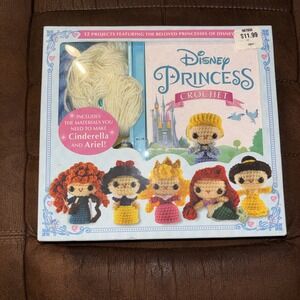 Disney Princess Crochet Kit Cinderella‎ & Ariel With All Materials Included